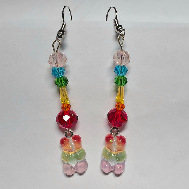 Rainbow Gummy Bear Stick Earrings