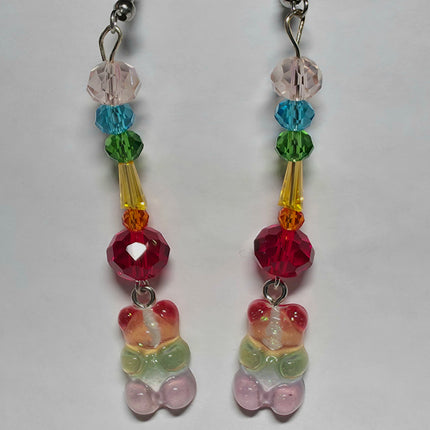 Rainbow Gummy Bear Stick Earrings