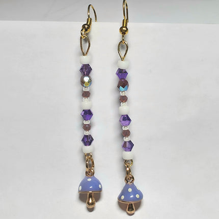 Purple Mushroom Stick Earrings