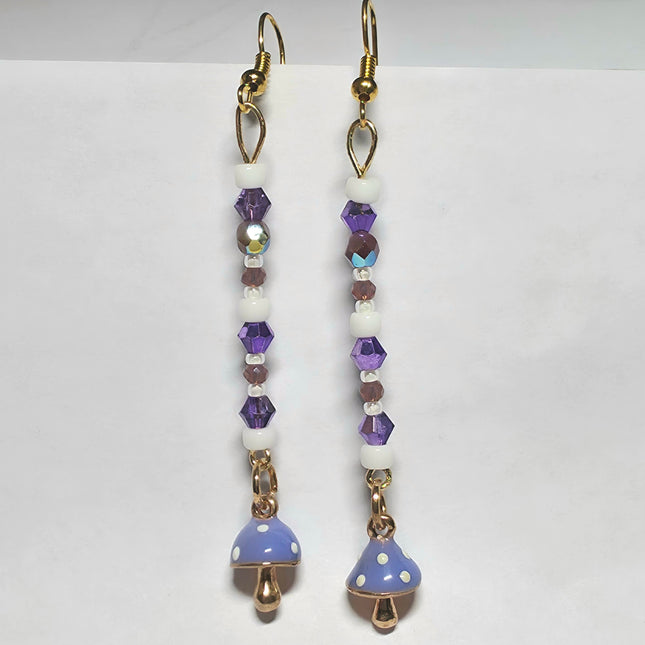Purple Mushroom Stick Earrings