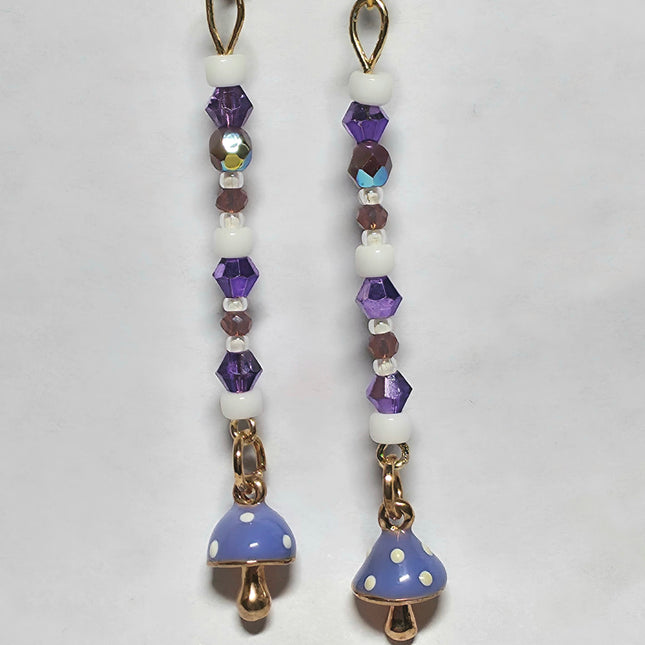 Purple Mushroom Stick Earrings
