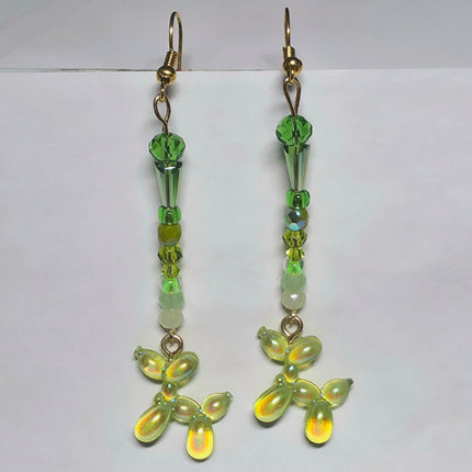 Green Balloon Dog Stick Earrings