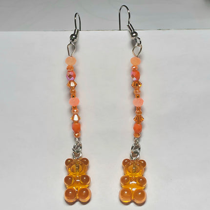 Orange Gummy Bear Stick Earrings