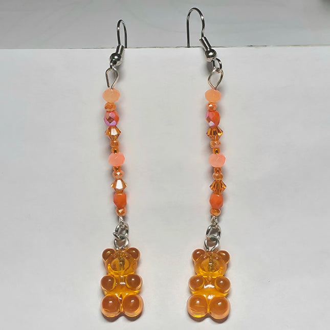 Orange Gummy Bear Stick Earrings