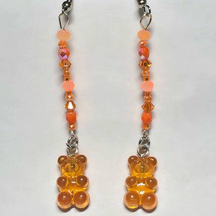 Orange Gummy Bear Stick Earrings