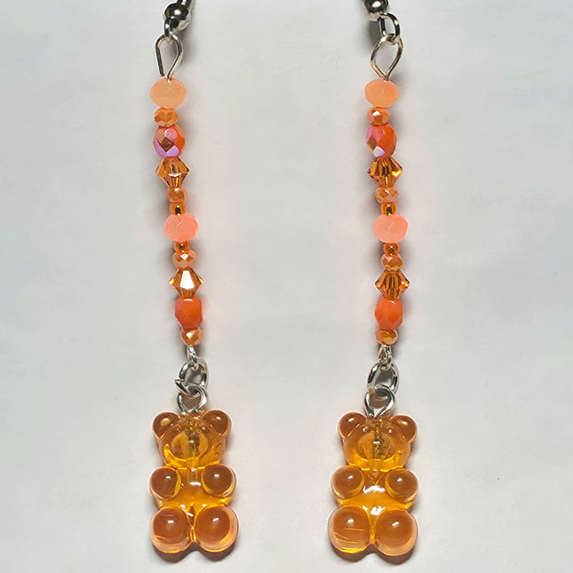 Orange Gummy Bear Stick Earrings
