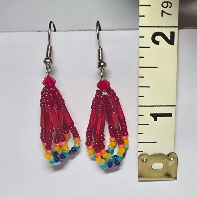 Maroon Small Loop Earrings