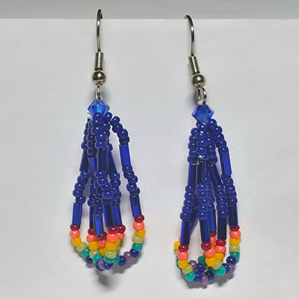 Blue Small Loop Earrings