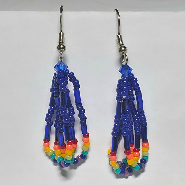 Blue Small Loop Earrings