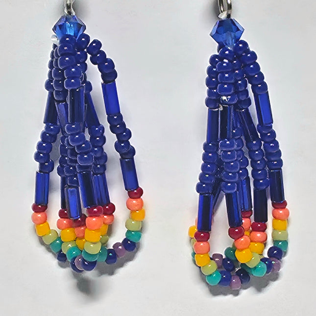 Blue Small Loop Earrings