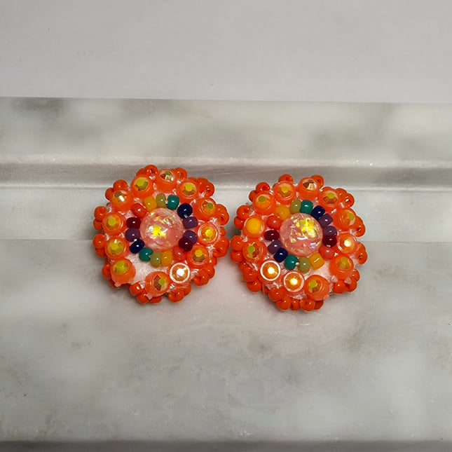 Orange Stud Earrings