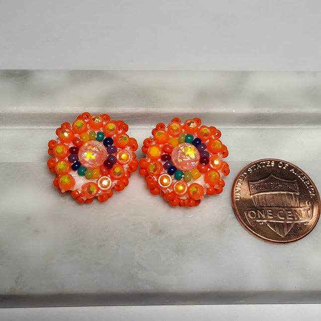 Orange Stud Earrings