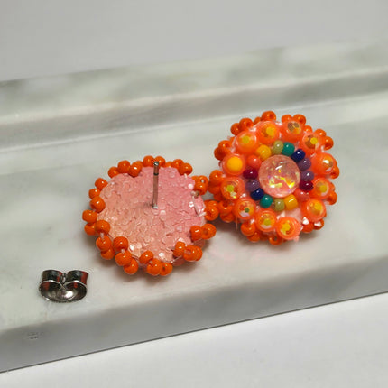 Orange Stud Earrings