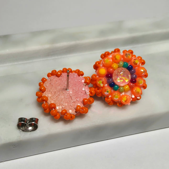 Orange Stud Earrings