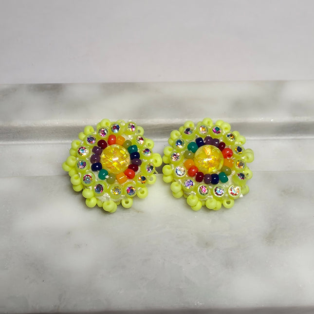 Yellow Stud Earrings