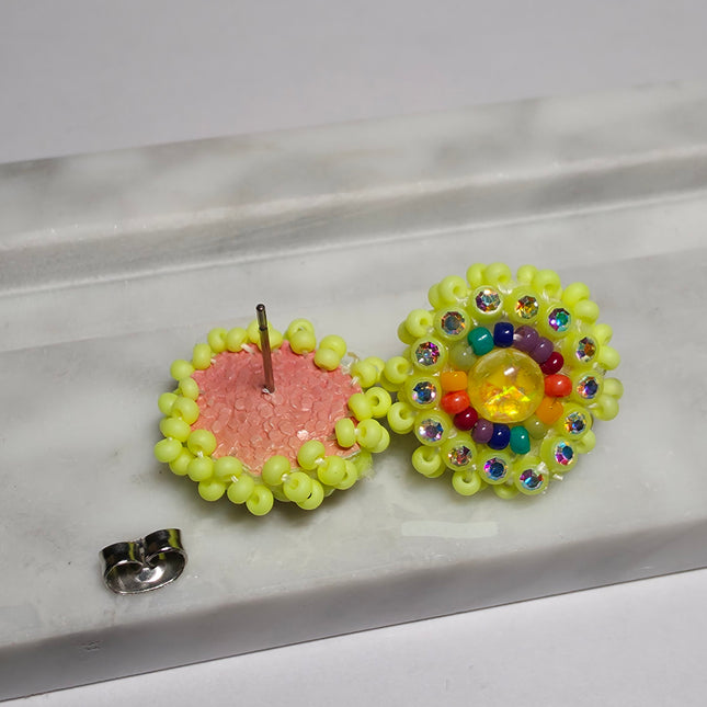 Yellow Stud Earrings