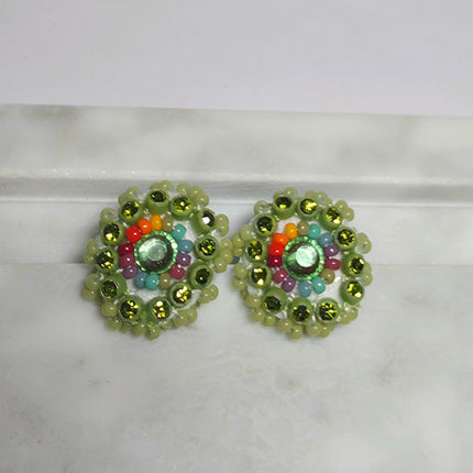 Lime Green Stud Earrings