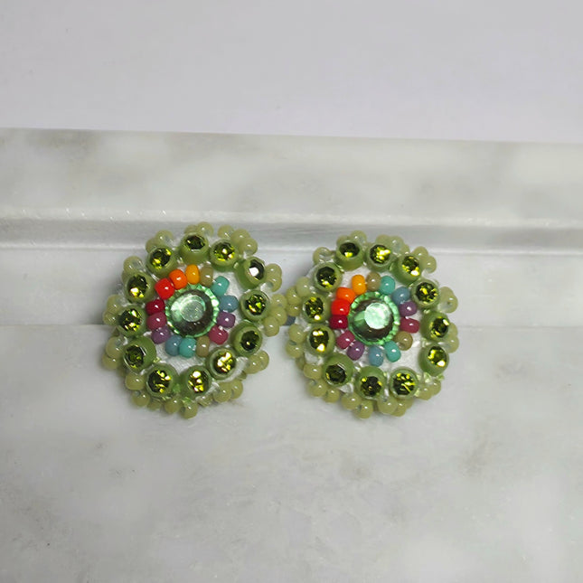 Lime Green Stud Earrings