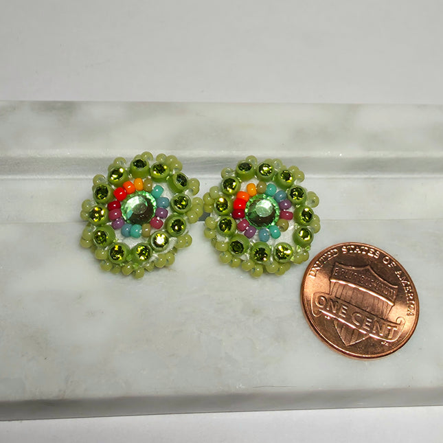 Lime Green Stud Earrings