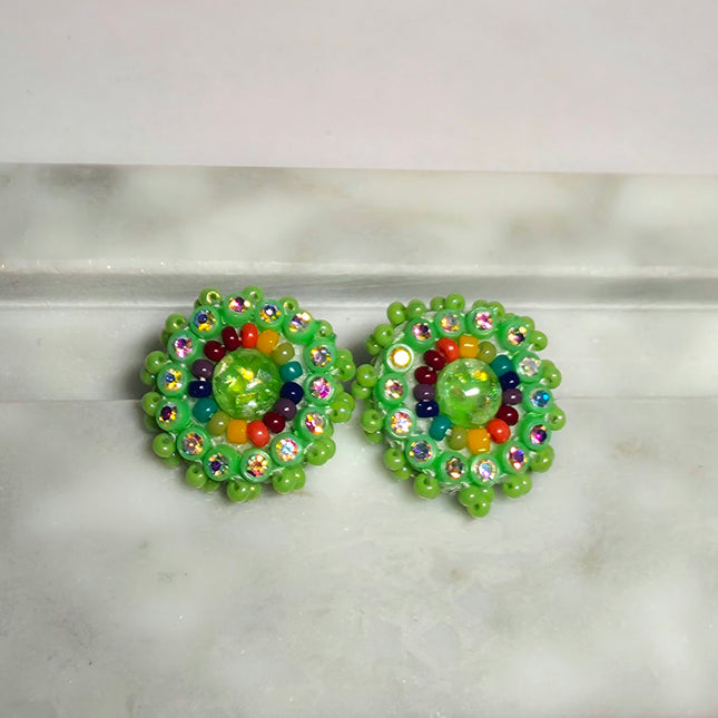 Neon Green Stud Earrings