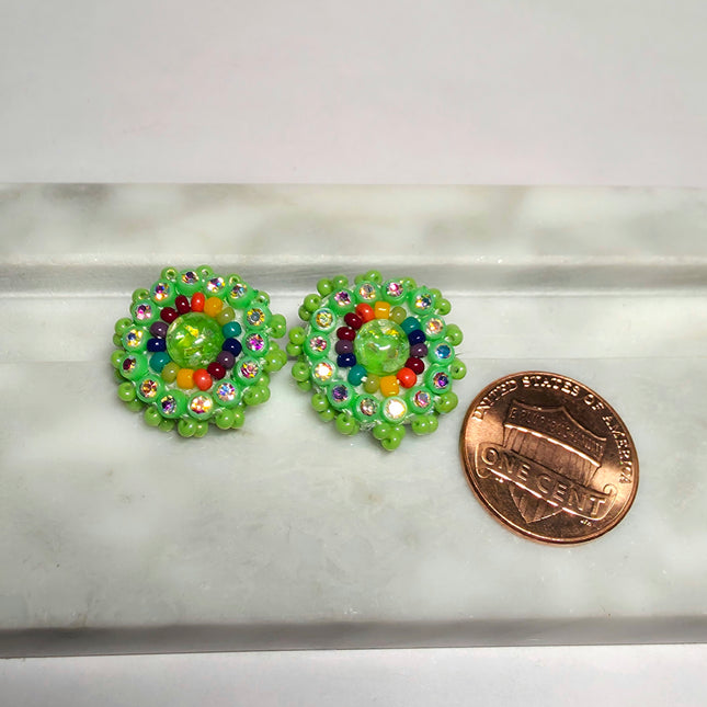Neon Green Stud Earrings