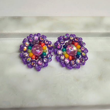 Purple Stud Earrings