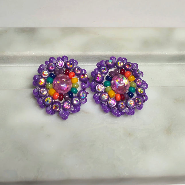 Purple Stud Earrings