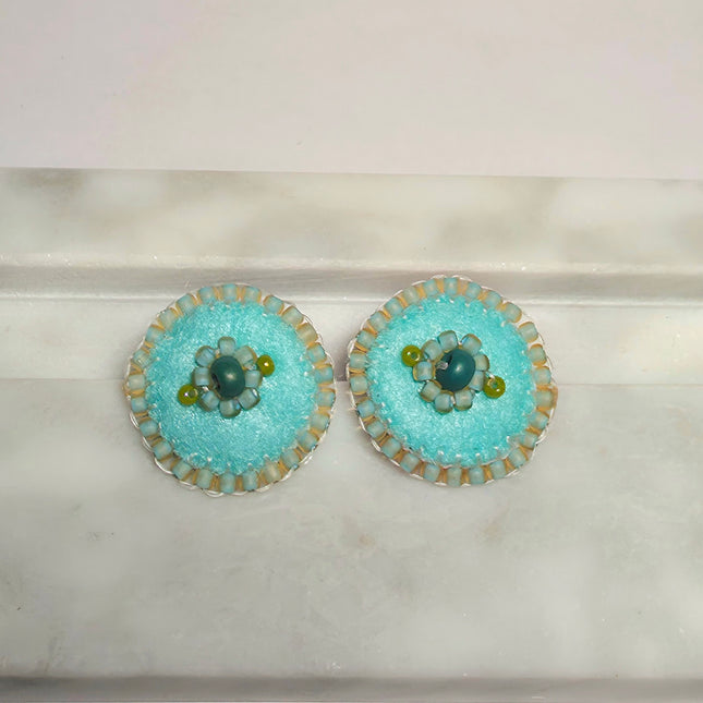 Turquoise Floral Stud Earrings