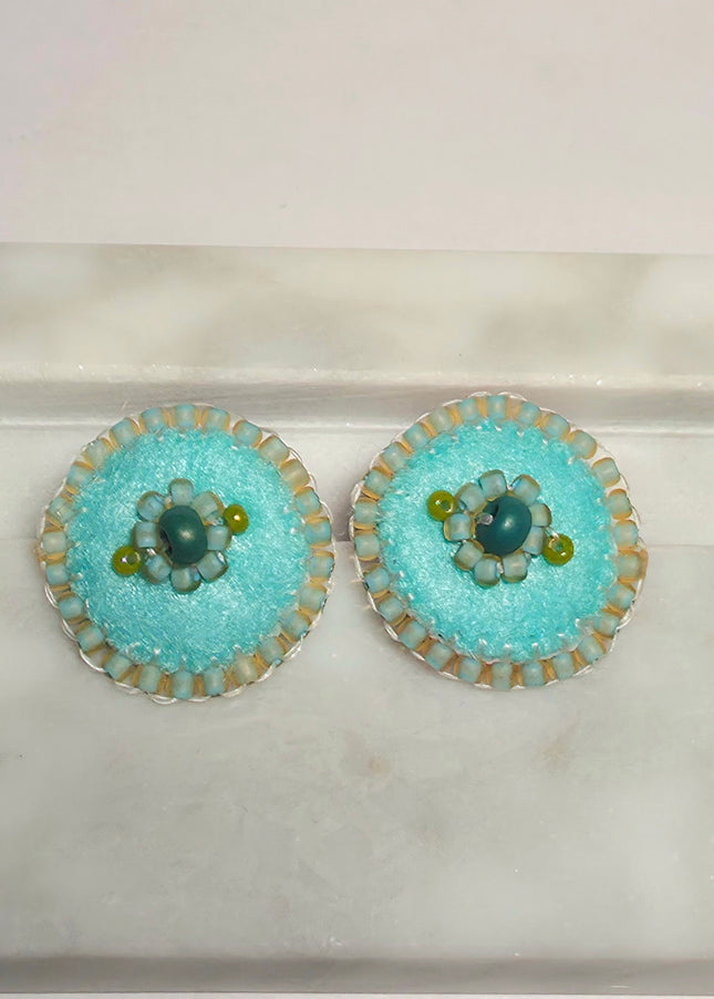Turquoise Floral Stud Earrings