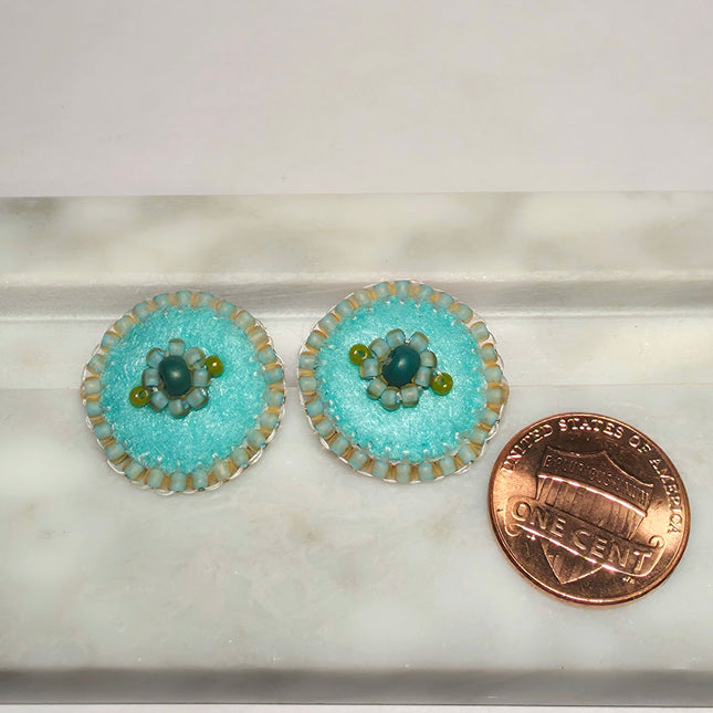Turquoise Floral Stud Earrings