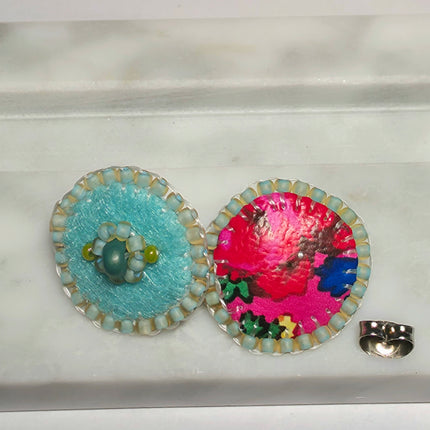 Turquoise Floral Stud Earrings